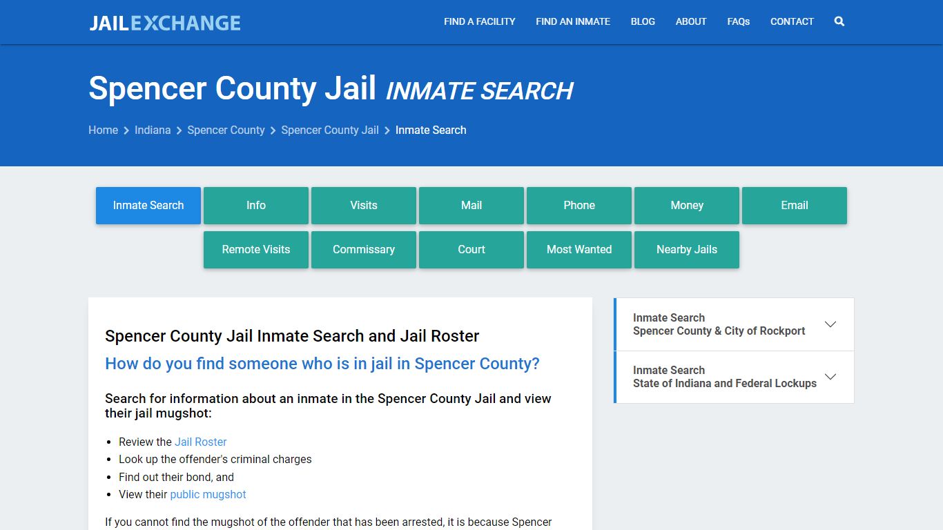 Inmate Search: Roster & Mugshots - Spencer County Jail, IN - Jail Exchange